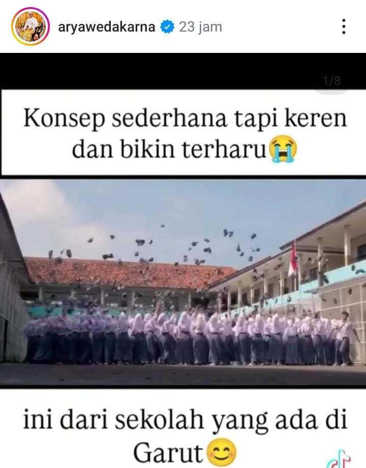 Perayaan perpisahan siswa SMA di Garut dengan konsep sederhana