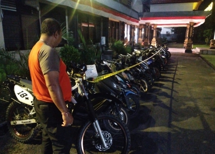 DISITA : Sepeda motor yang disita dalam razia lalu lintas.