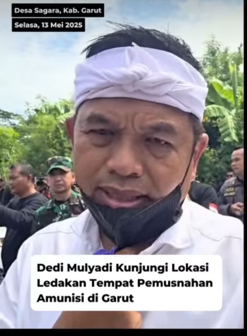 Dedi Mulyadi Kunjungi Lokasi Ledakan Tempat Pemusnahan Amunisi di Garut