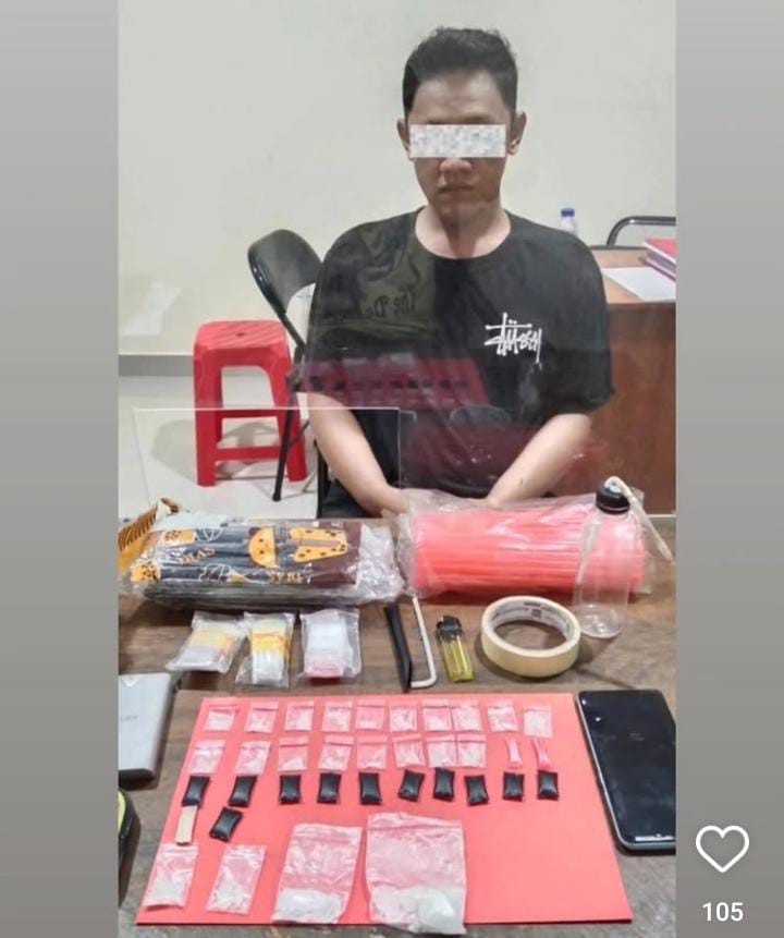 Pria Asal Kediri diamankan usai simpan puluhan paket sabu