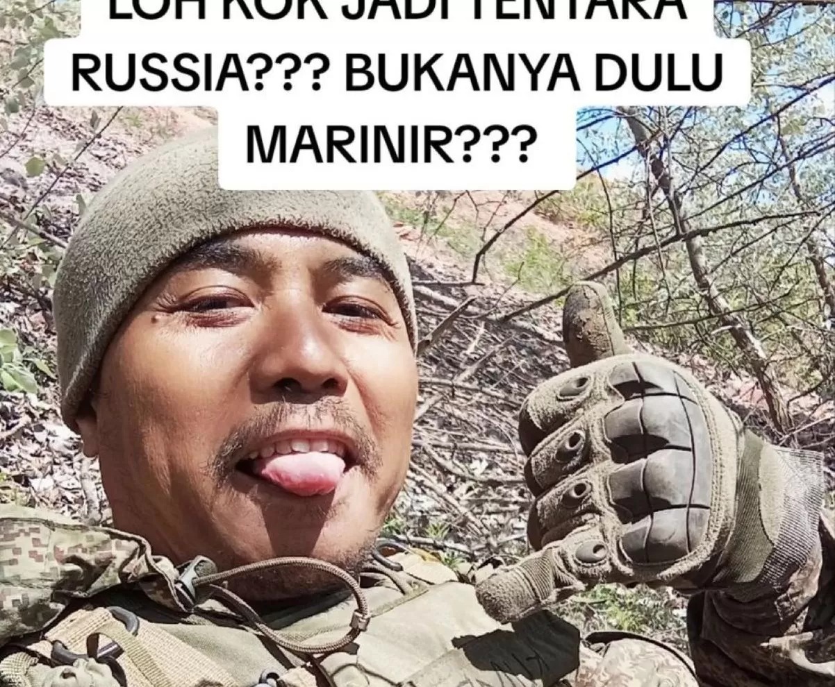 OPERASI MILITER: Satria Arta Kumbara viral di media sosial, pecatan marinir mengaku ikut operasi militer Rusia.