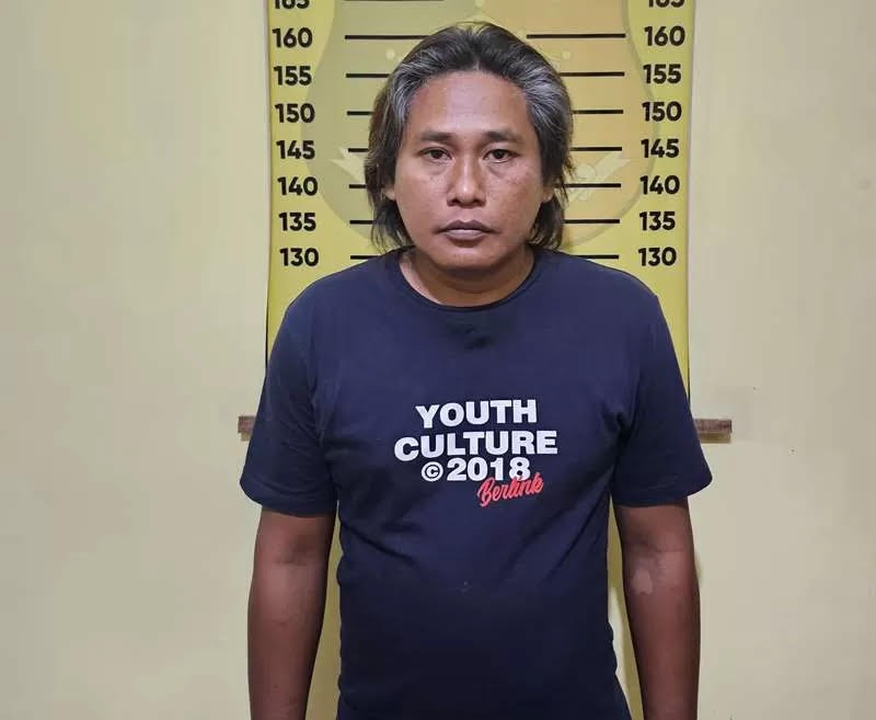 PELAKU: Teguh Wiyono, pelaku penganiayaan terhadap anak tirinya lantaran rebutan rumah warisan.
