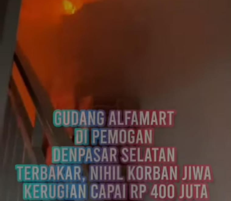 Gudang Alfamart di Pemogan Ludes Terbakar