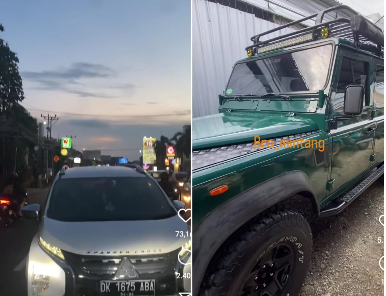 Sebuah mobil Land Rover viral di Denpasar