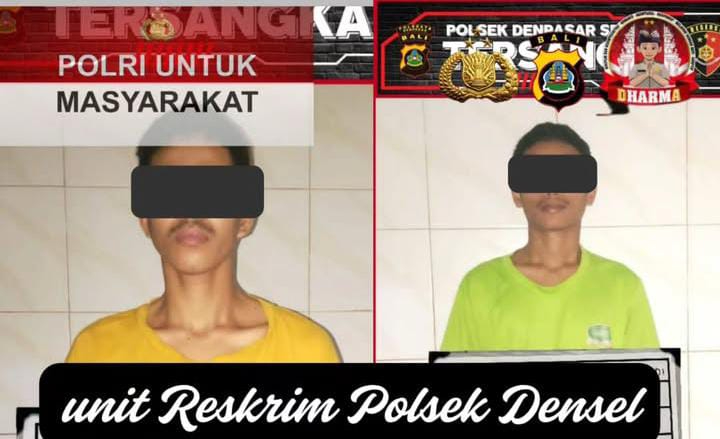 Dua orang pemuda diamankan Polsek Densel usai mencuri di Pemogan