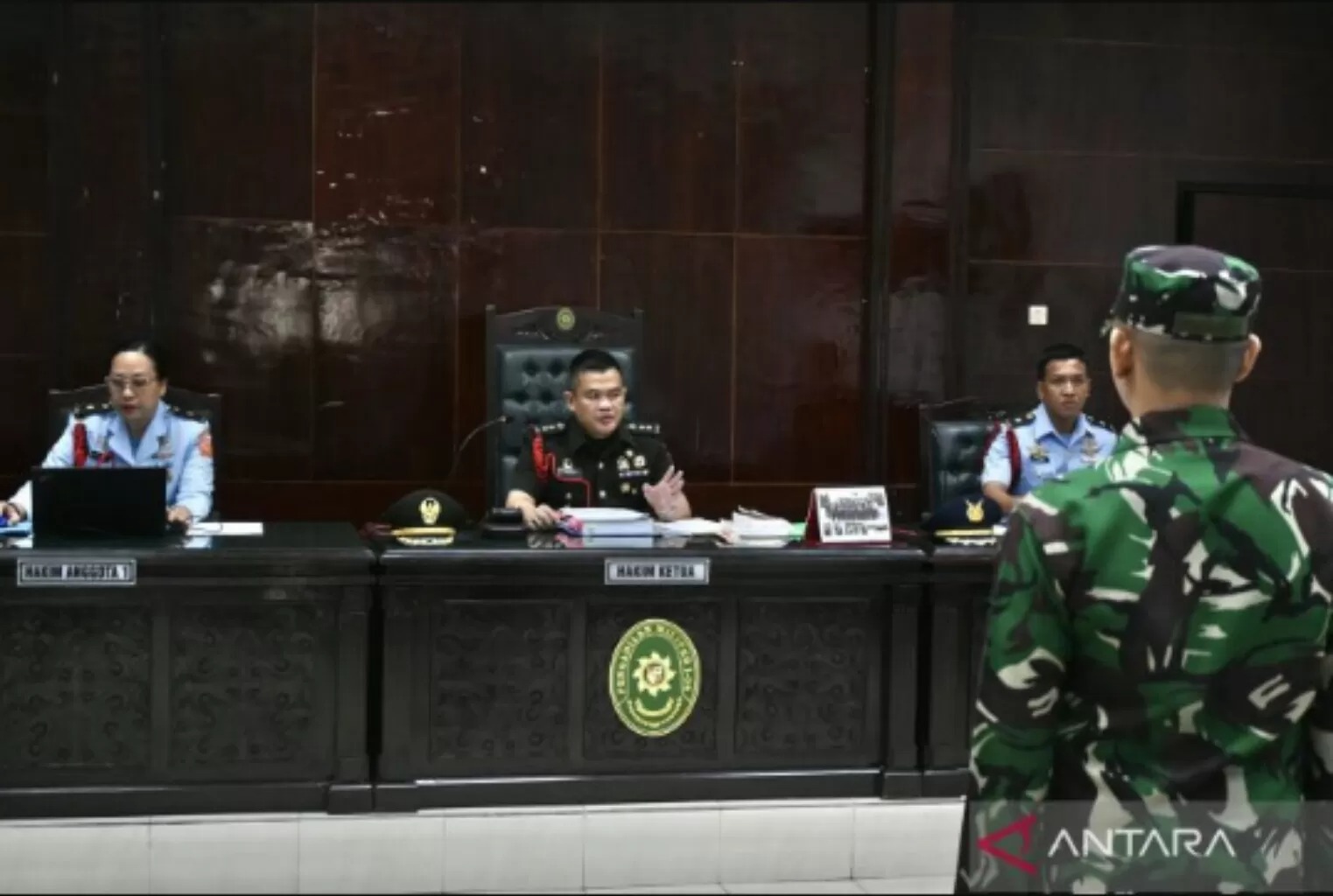 DIADILI: Jumran oknum TNI AL diadili gegara menghabisi wartawan di Kalimantan Selatan.
