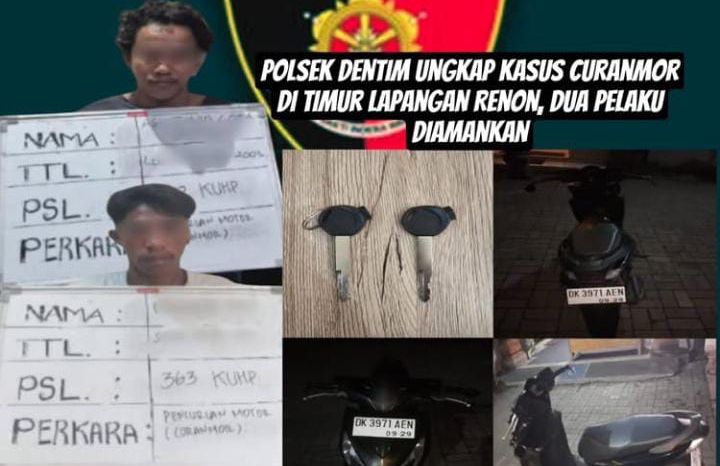 Dua pelaku pencurian sepeda motor asal NTT diamankan Polsek Dentim