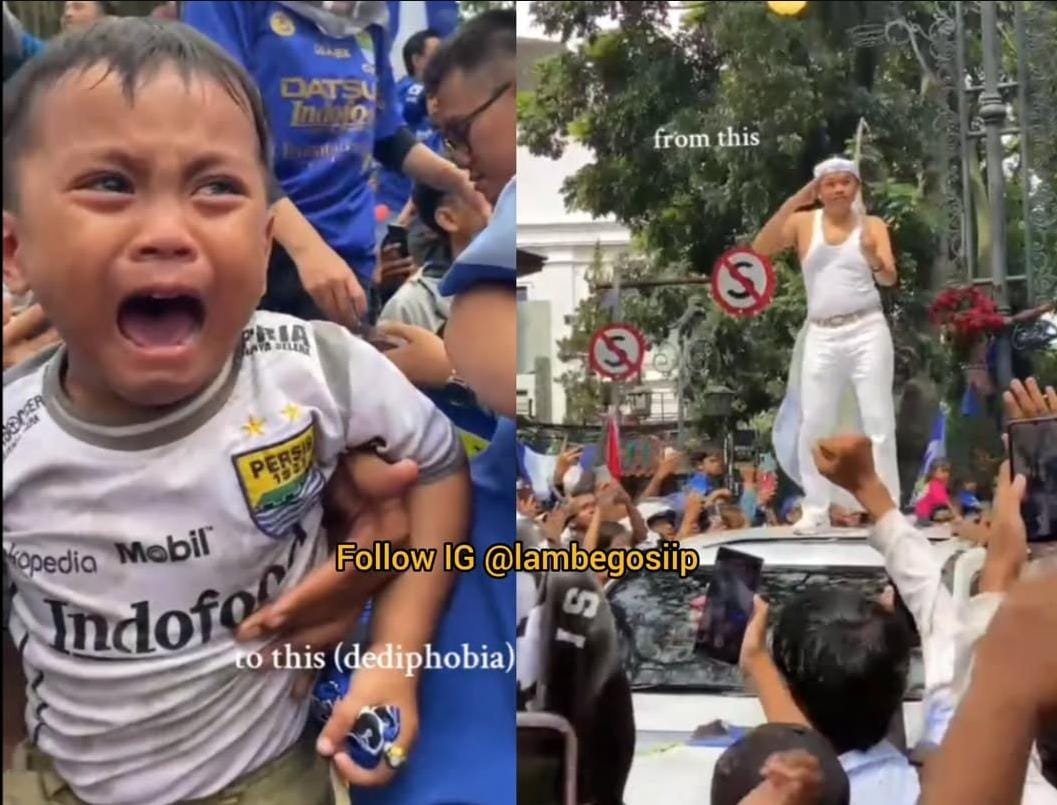 Viral seorang anak kecil menangis melihat Dedi Mulyana secara langsung