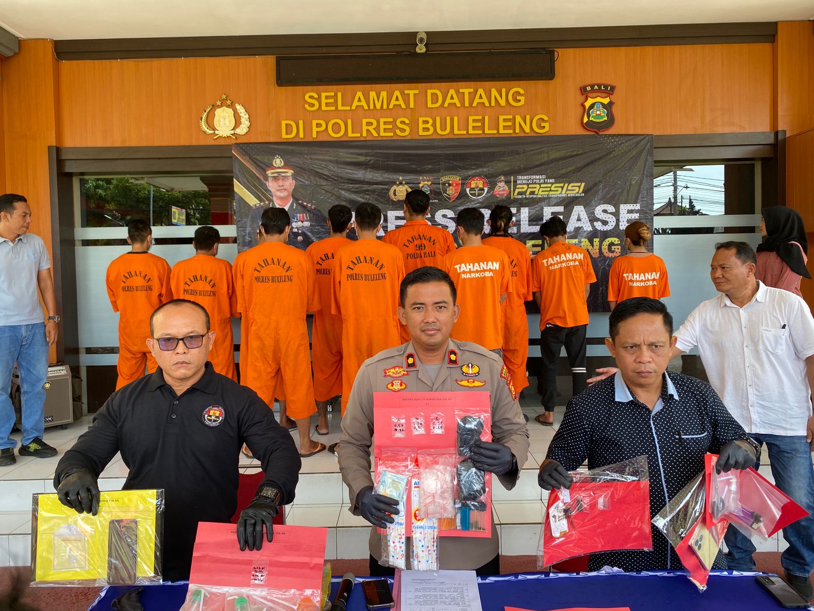 Pengungkapan kasus peredaran narkoba di Kabupaten Buleleng.