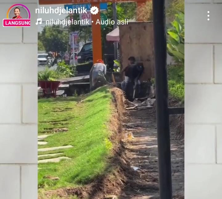 Taman estetik di atas trotoar dibongkar usai mendapat teguran dari Satpol PP