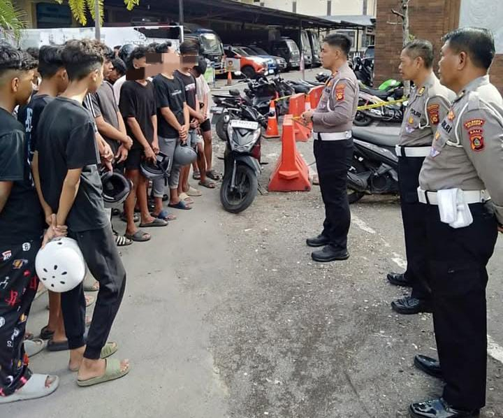 19 Remaja Diamankan Usai Konvoi Liar di Jalan Raya Puputan