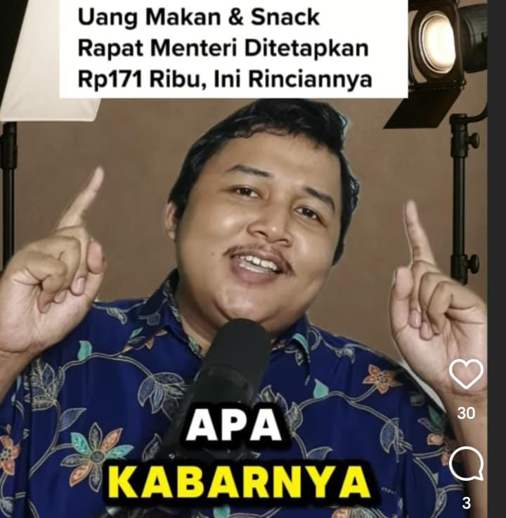Seorang pria kritik kebijakan Sri Mulyani Tetapkan Uang Makan Menteri Saat Rakor Rp 171 Ribu