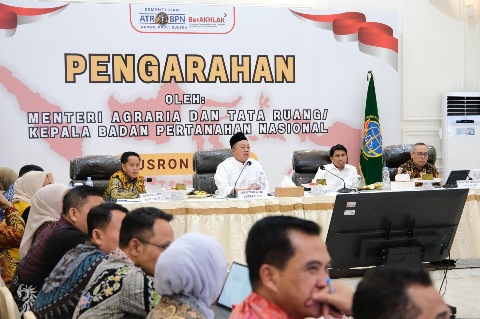 Menteri Nusron Minta Jajaran Kanwil BPN Provinsi Sulawesi Tenggara Percepat Validasi Data Pertanahan