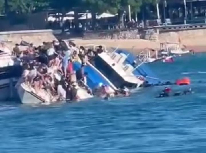 Detik-Detik Fastboat Tenggelam di Perairan Nusa Lembongan