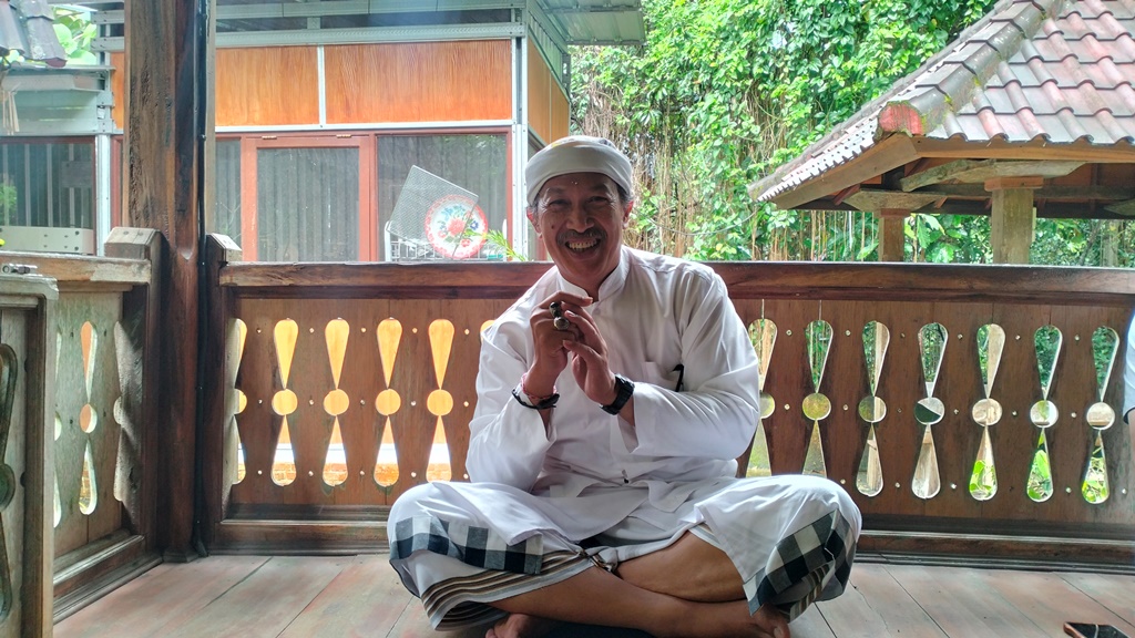 Wayan Sumerta Dana Arta pemilik usaha mie kelor GUD di desa Buahan, kecamatan Tabanan.