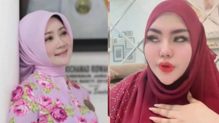 Lisa Mariana tampil dengan balutan hijab