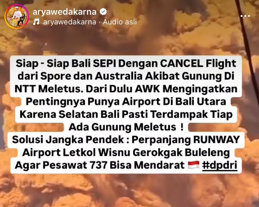 AWK Tanggapi Erupsi Gunung Lewotobi