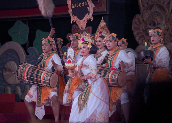BALEGANJUR: Penampilan baleganjur duta Kabupaten Badung dalam PKB ke-47 2025, di Panggung Terbuka Ardha Candra, Kamis (26/6/2025).