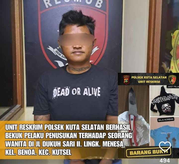 Seorang pria berinisial Guntur (26), asal Lumajang, Jawa Timur diamankan Polsek Kuta Selatan