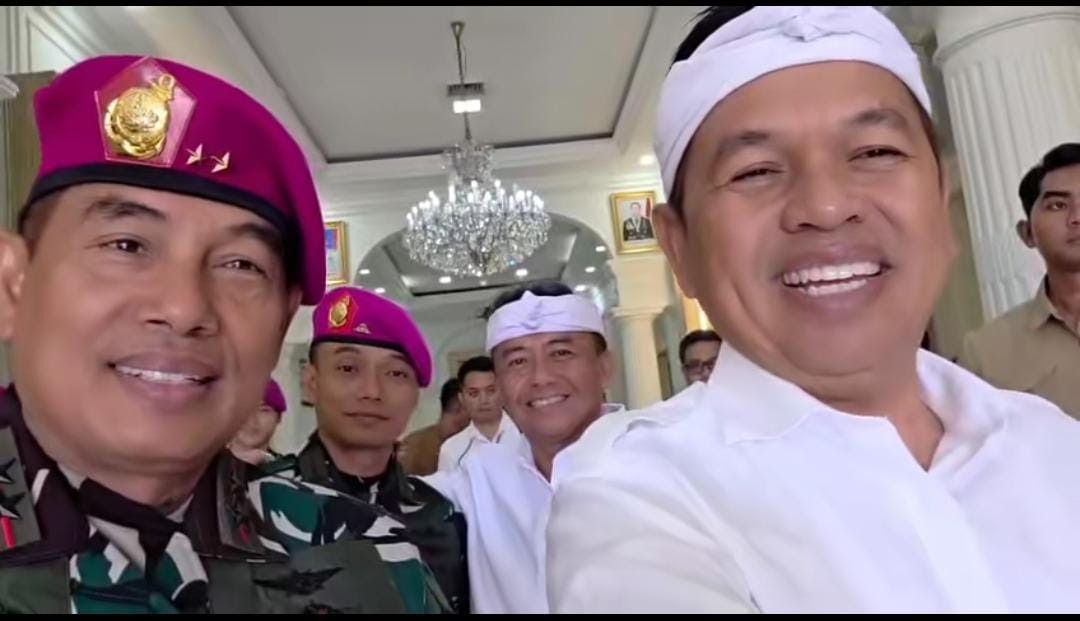 KERJA SAMA: Gurbenur Jawa barat, Kang Dedi Mulyadi mempererat kerja sama dengan jajaran TNI AL.