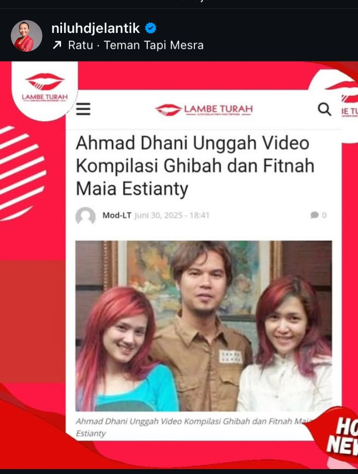 Niluh Djelantik Sindir Ahmad Dhani Soal Video Serang Maia Estianty