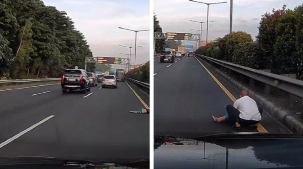 Beredar video detik-detik balita jatuh dari bus di jalan tol Jakarta Outer Ring Road