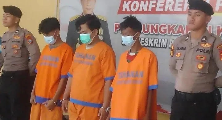 DIAMANKAN: Terduga pelaku pengeroyokan remaja 16 tahun diamankan polisi.