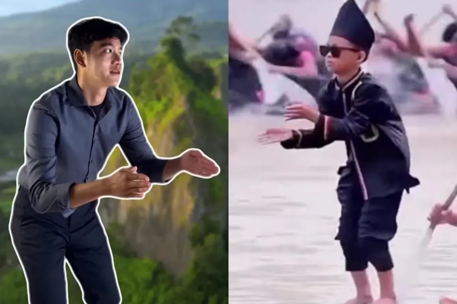 Wakil Presiden Gibran Rakabuming ikut tren viral pacu jalur