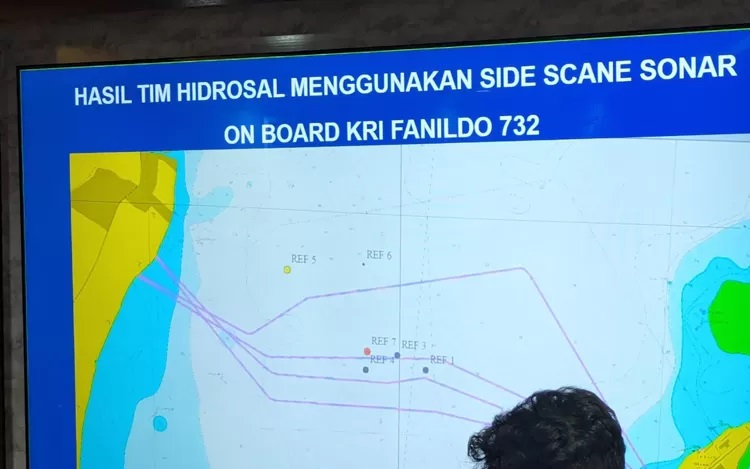 Objek diduga bangkai KMP Tunu Pratama Jaya tertangkap kamera bawah laut milik TNI AL yang direkam di perairan Selat Bali, Rabu (9/7)