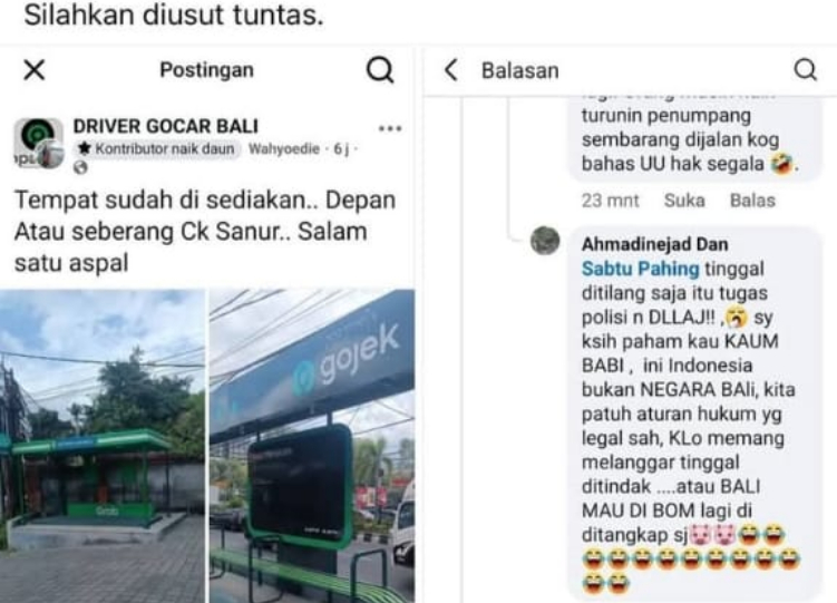 Viral di media sosial facebook ancaman bom Bali
