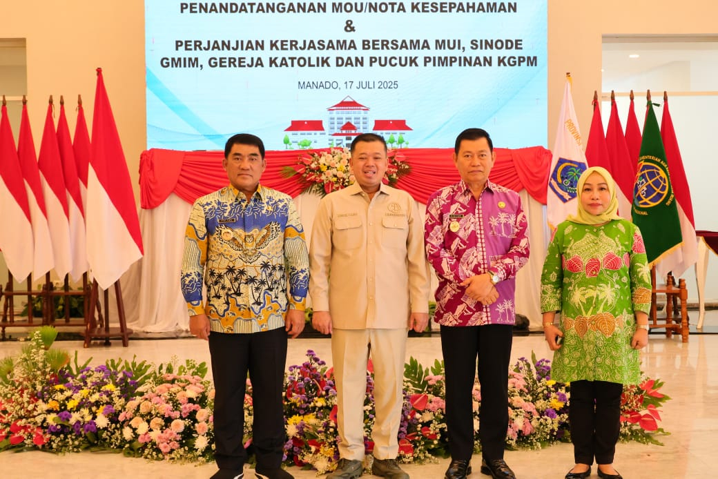 Menteri Nusron Saksikan MoU Antara Kanwil BPN Provinsi Sulut dengan Lembaga Keagamaan