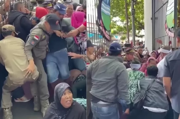 Masyarakat saat hadir dalam acara syukuran pernikahan putra sulung Gubernur Jawa Barat Dedi Mulyadi yakni Maula Akbar dan Putri Karlina di Garut.