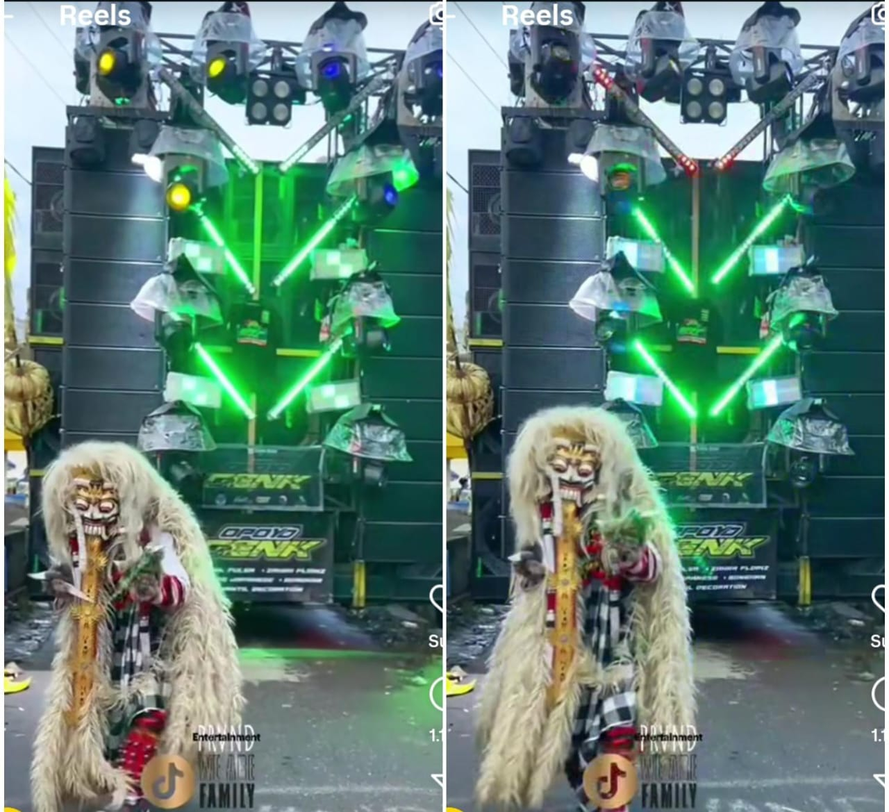 Beredar video seorang berjoget dengan kostum Rangda diiringi music Horeg