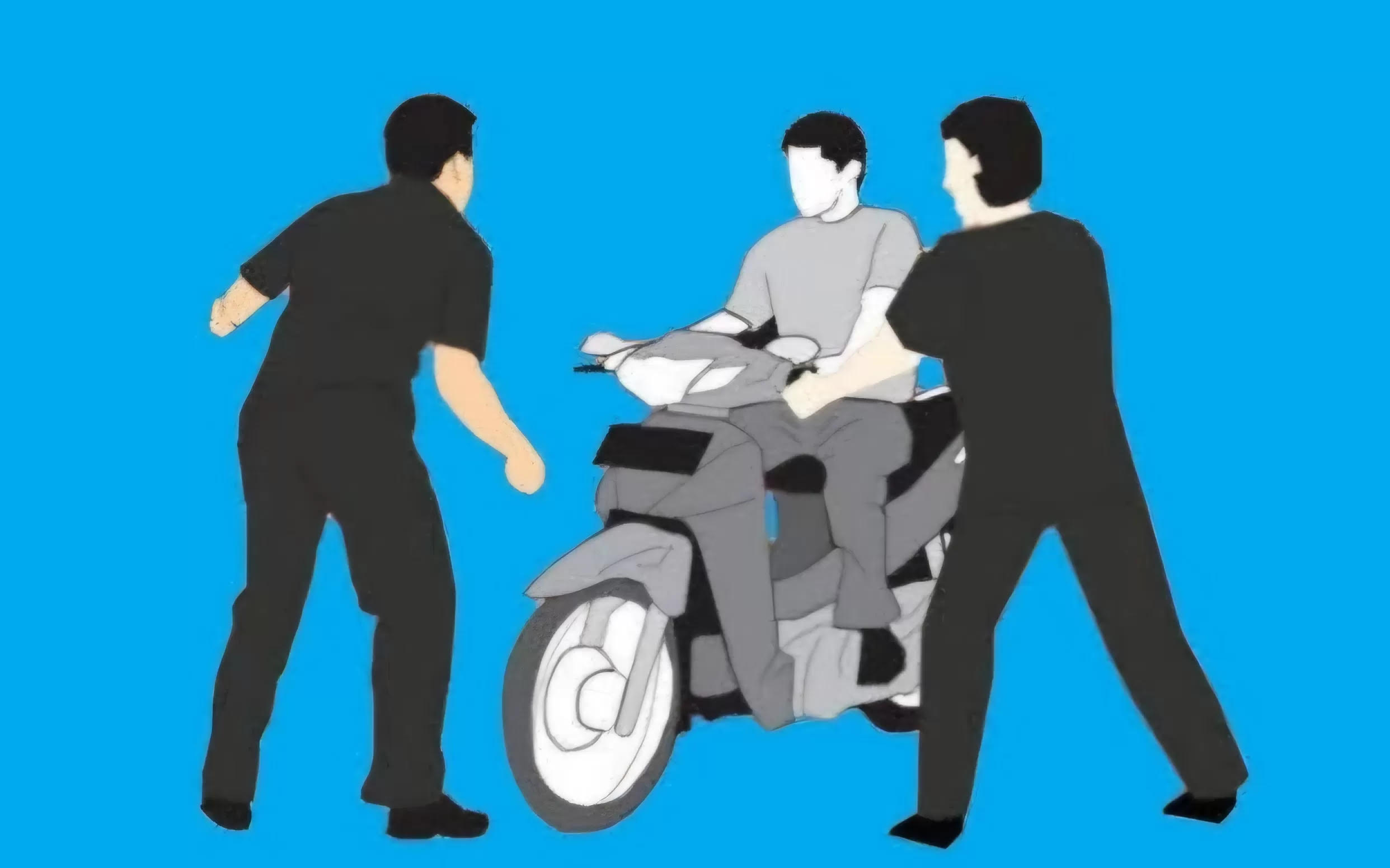 Ilustrasi  perampasan motor.