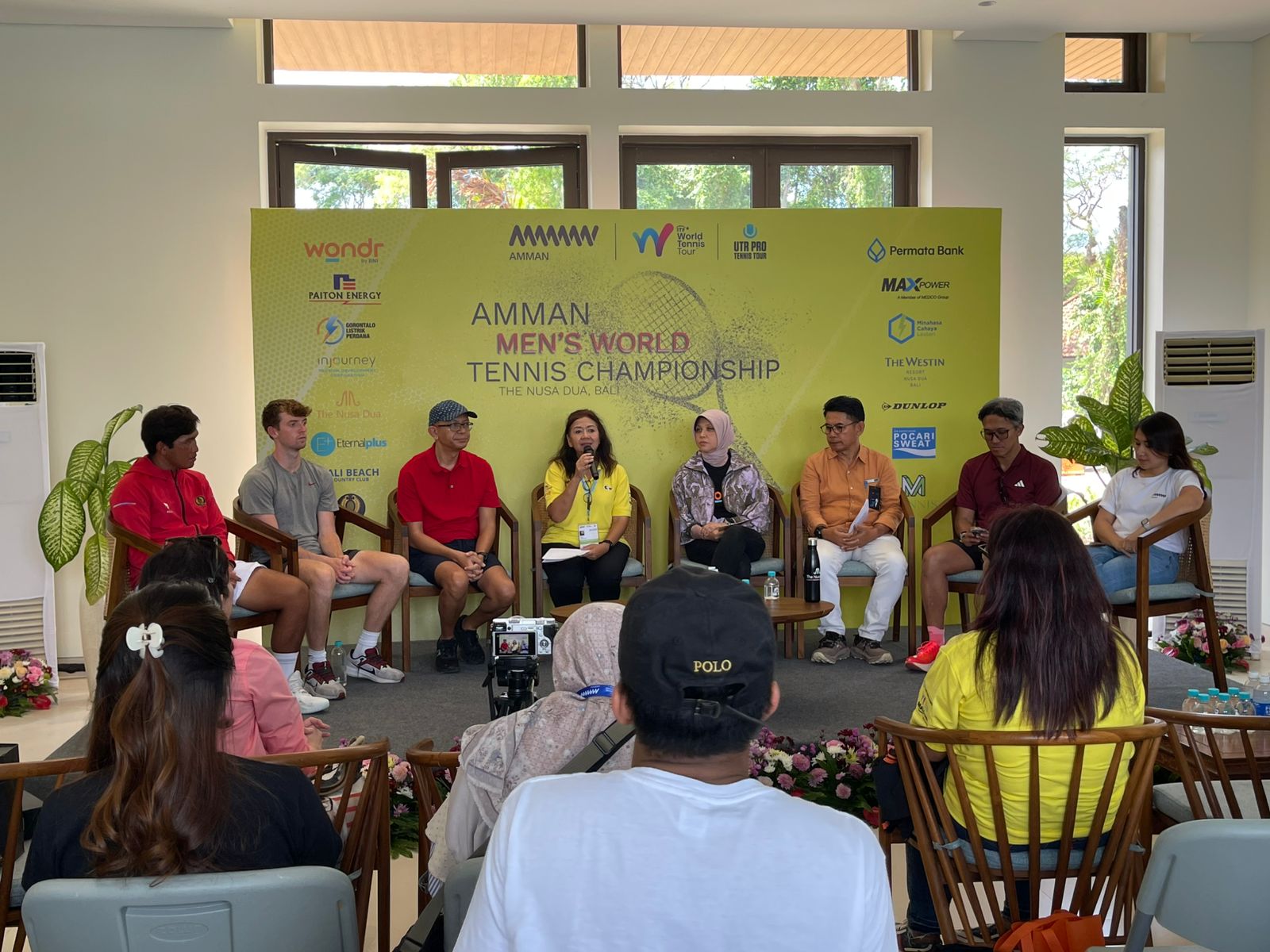Pertemuan AMMAN Men&rsquo;s World Tennis Championship 2025 lapangan Bali Beach Country Club, kawasan ITDC, Nusa Dua, Minggu (3/8).