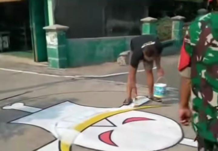 Mural One Piece di Sragen Dihapus di Bawah Pengawasan Aparat