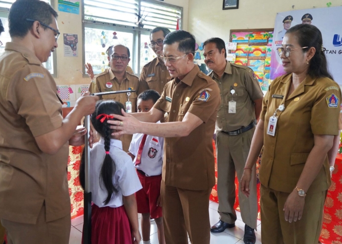GRATIS:Pemerintah Kabupaten Klungkung resmi meluncurkan Program Cek Kesehatan Gratis (CKG) bagi anak sekolah, Senin (11/8/2025), di SD Negeri 2 Bakas, Kecamatan Banjarangkan.