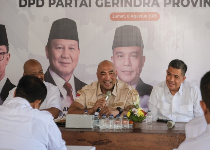 SOLID: DPD Gerindra Bali menggelar rapat konsolidasi di Kantor DPD Gerindra Bali, Jalan Kapten Tantular 1, Renon, Denpasar, pada Jumat (8/8)