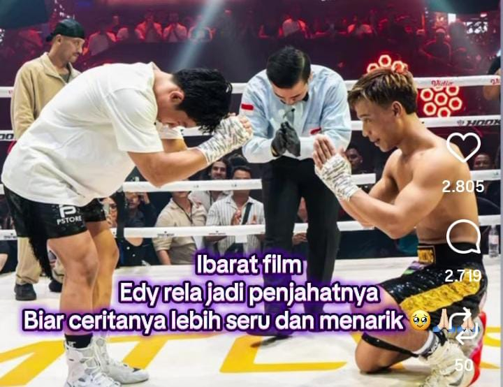 Edy Boxing mengunggah permintaan maaf usai kalah TKO dari Paris Pernandes