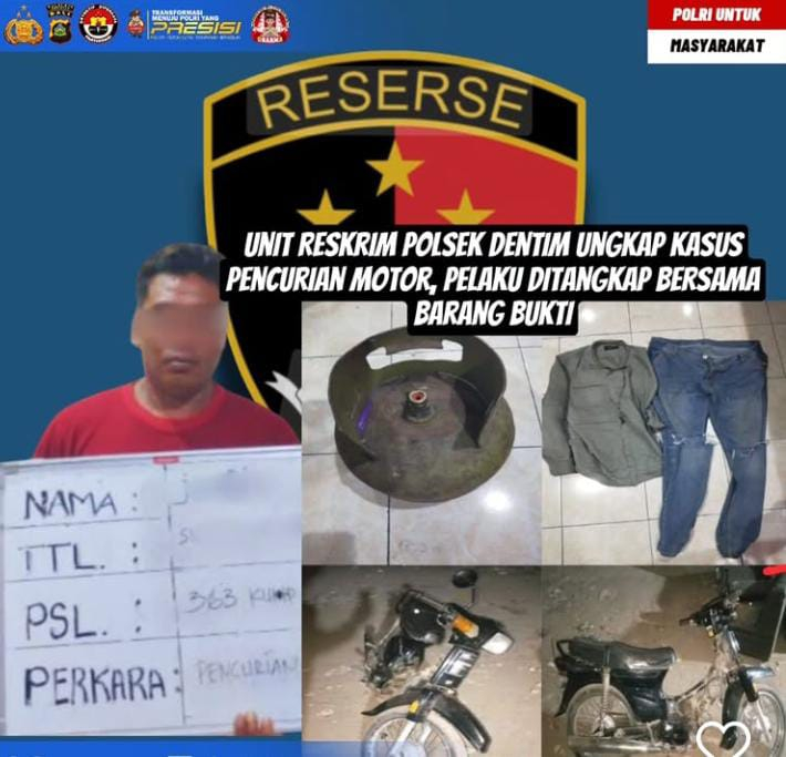 Polsek Dentim berhasil mengungkap kasus pencurian sepeda motor