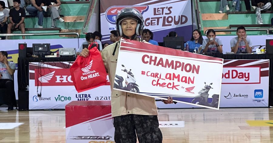 Astra Motor Bali memanfaatkan event Honda DBL untuk menyampaikan pesan keselamatan berkendara.
