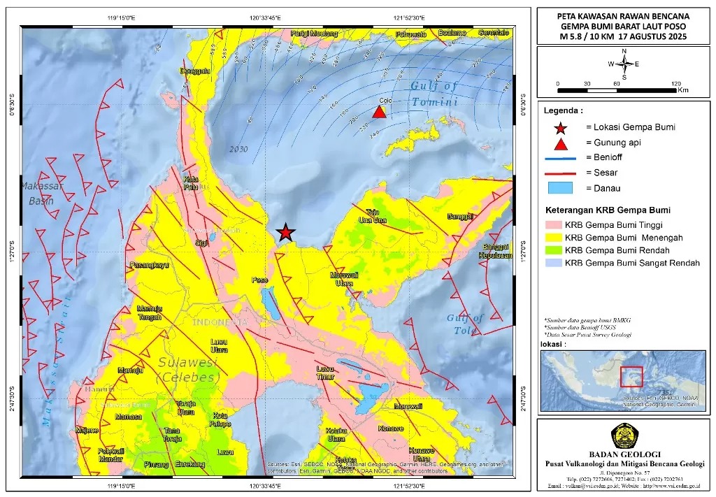 GEMPA: Analisis geologi ungkap Sesar Tokoraru jadi biang kerok gempa Poso.