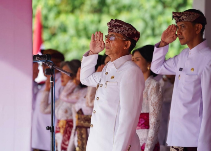 HUT : Peringatan Hari Ulang Tahun (HUT) ke-80 Kemerdekaan Republik Indonesia di Kabupaten Klungkung berlangsung khidmat, Minggu (17/8/2025).