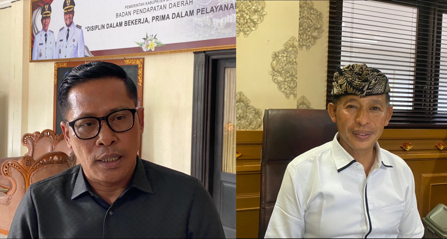 Ketua Komisi III DPRD Badung, I Made Ponda Wirawan dan Ketua Fraksi Gerindra DPRD Badung, I Wayan Puspa Negara.