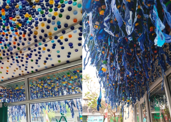 SENI : Karya instalasi bertajuk &ldquo;Botol Lupa Tutupnya: Ironi Kaum-kaum Terlupakan&rdquo;, yang memanfaatkan ribuan tutup botol plastik.
