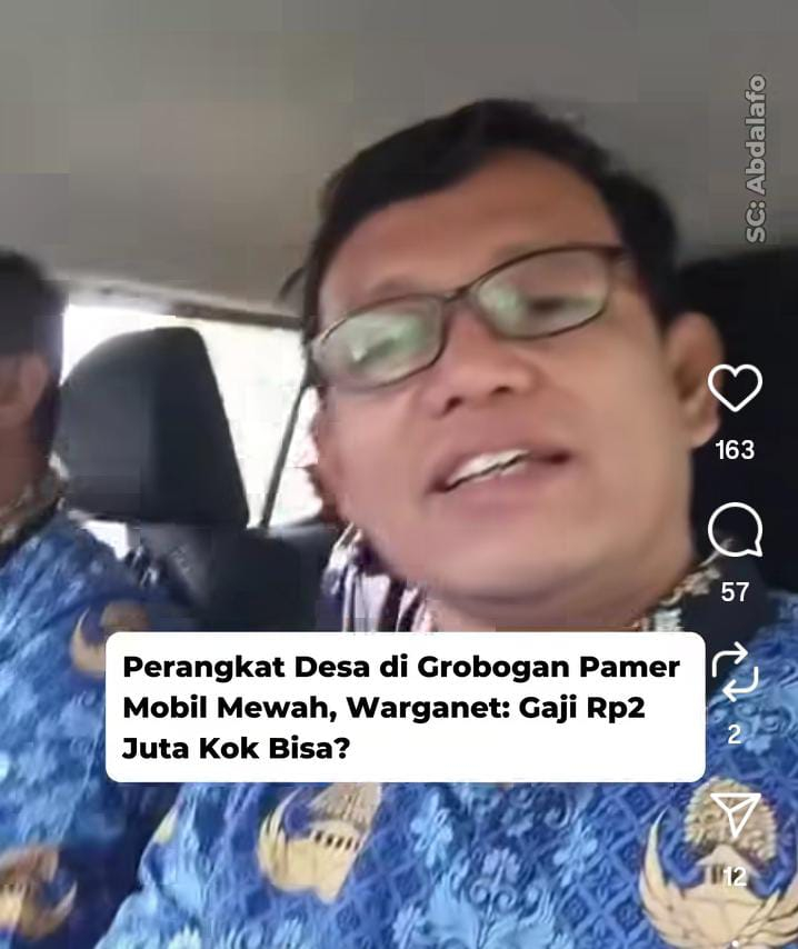 oknum perangkat desa di Kabupaten Grobogan pamer mobil mewah