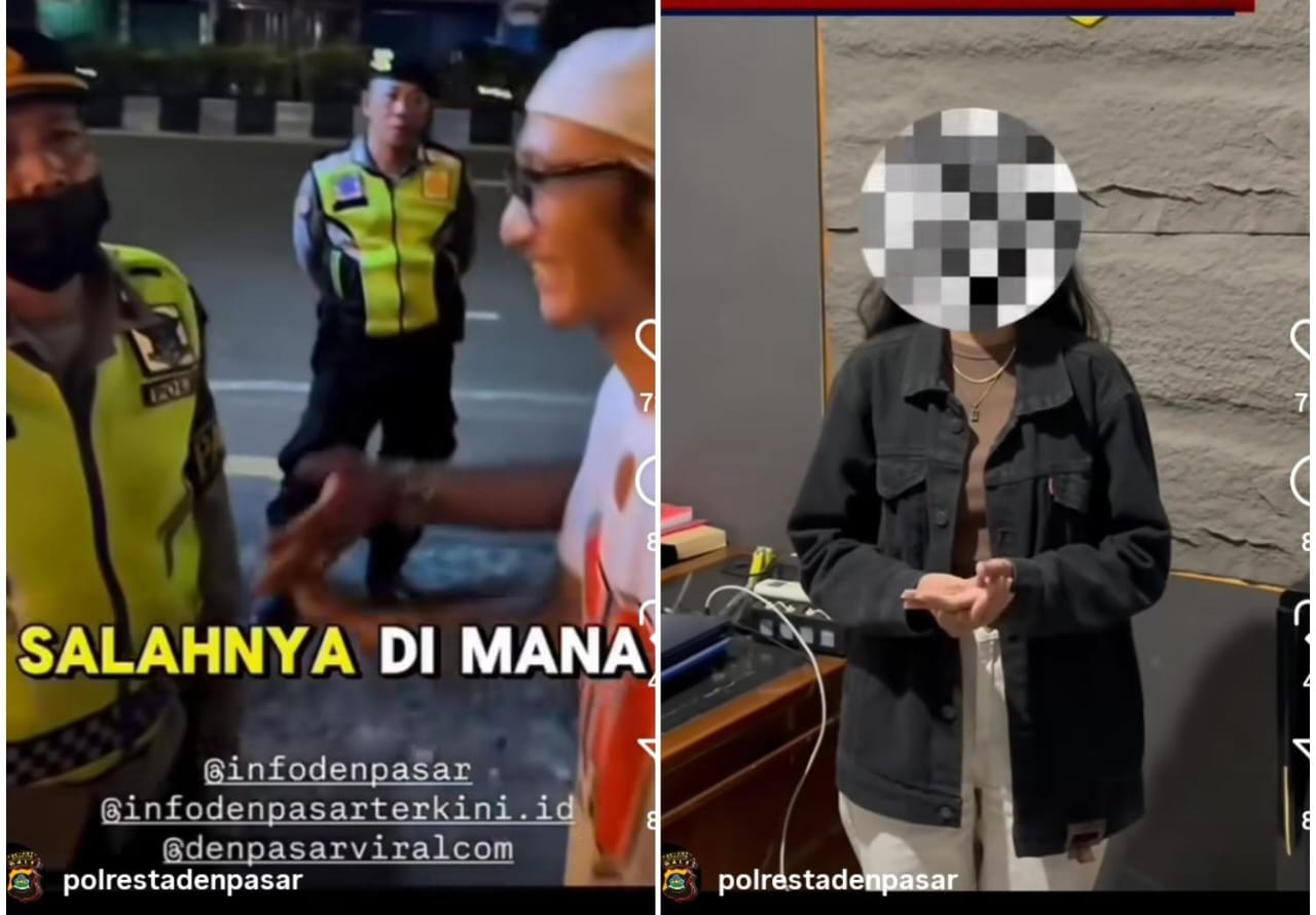 Kolase video viral polisi datangi bar di Denpasar Barat dan klarifikasi warga yang melapor adanya music keras