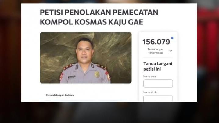 Muncul Petisi Penolakan PTDH Kompol Cosmas