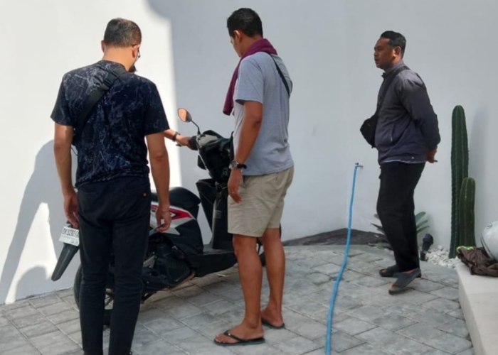 DIAMANKAN : Barang bukti sepeda motor yang berhasil diamankan pihak kepolisian.