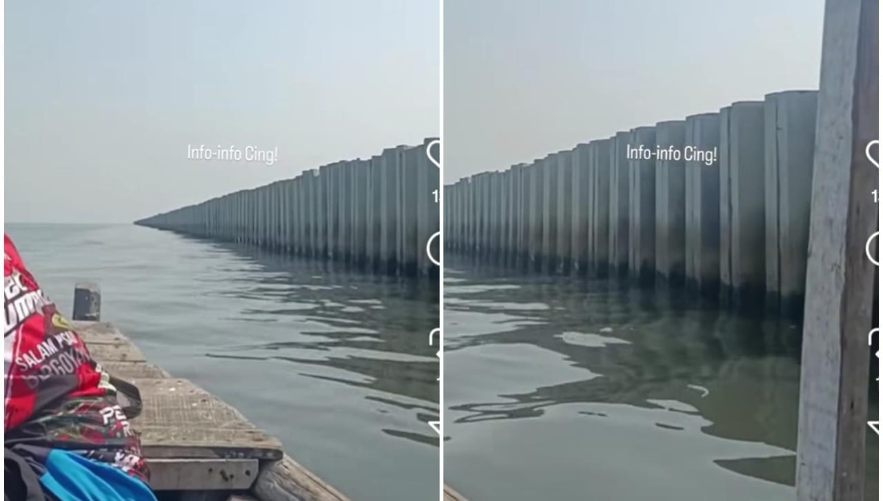 Warga protes dengan adanya tanggul laut di Cilincing, Jakarta Utara